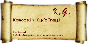 Komocsin Gyöngyi névjegykártya